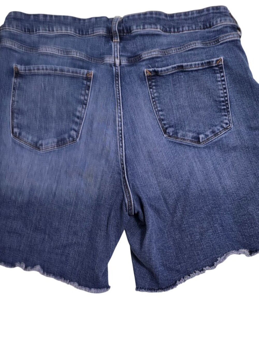 Set of 2 ANA Womens High-Rise Denim Shorts 18W and 20W Frayed  Stretch 8" Inseam - Picture 6 of 12